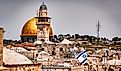 Jerusalem: Golden Dome of the Rock, Israel national flag, Al-Aqsa Mosque - Israel