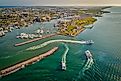 Aerial view of Port Aransas, Texas.