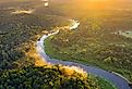 Aerial view of Belarusian landscape and Berezina River. Image credit Viktar Malyshchyts via Adobe Stock. 