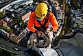 High rise construction worker. Image credit: King Ropes Access via Shutterstock