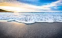 Small Ocean Waves at Low Tide