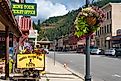 Wallace, Idaho, USA - August 5 2019: A picturesque main street in the historic mining town of Wallace, Idaho, in the Pacific Northwest of America.