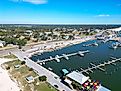 Aerial view of Pass Christian marina in Mississippi.