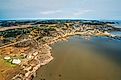 Aerial image of Fort Chipewyan, Alberta, Canada.