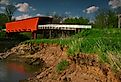 The Roseman Covered Bridge, the most famous of the Bridges of Madison County, on a perfect spring day.