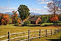 Autumn colors accent a barn in West Norwich, Vermont.