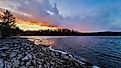 Sunset at Swartswood Lake in New Jersey.