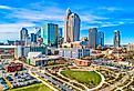 Downtown Charlotte, North Carolina from First Ward Park.