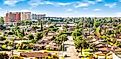 Panoramic view of a neighborhood in Anaheim, Orange County, California. 