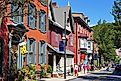 JIM THORPE, PA -30 AUG 2020- View of the historic town of Jim Thorpe (formerly Mauch Chunk) in the Lehigh Valley in Carbon County, Pennsylvania, United States.