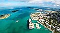 Aerial view of Key West in Florida.