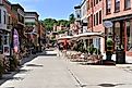 Part of downtown Galena with its shops and restaurants. Editorial credit: Ben Harding / Shutterstock.com