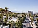 Aerial view of downtown Palm Springs, California.