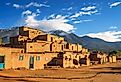 Ancient dwellings of Taos Pueblo, New Mexico.