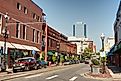 Downtown Little Rock, Arkansas. Street scenery with typical redbrick buildings.