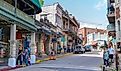 Beautiful street view downtown Eureka Springs, shop commerce destination area, must visit in Northwest Arkansas. Editorial credit: shuttersv / Shutterstock.com