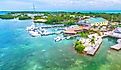 Islamorada coastline, aerial view of Florida.