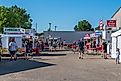 Food stands at the Otter Tail County Fairgrounds in Fergus Falls, Minnesota. Editorial credit: Barbarajo / Shutterstock.com