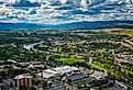 View of Missoula from Mount Sentinel, in Missoula, Montana.