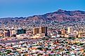 El Paso, Texas, downtown city skyline at twilight. 