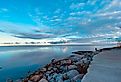 Morning sunrise on Lake of the Woods, Minnesota. Taken at Rocky Point Resort.