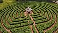 Drone Aerial Shot of New Harmony Labyrinth, Indiana