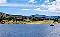 Summer holidays in the USA. Fishing on Grand Lake in Colorado