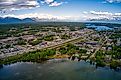 Aerial view of downtown Wasilla, Alaska