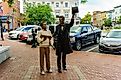 The President Lincoln Statue in the square in front of the David Wills House is a popular place for visitors to take photos in Gettysburg. Editorial credit: George Sheldon / Shutterstock.com