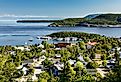 Aerial view of City of Tadoussac, Quebec, Canada.