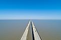 Aerial Drone Photography of the Lake Pontchartrain Causeway.