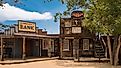 Wooden buildings depicting the Old West in the 1880s in Pioneertown, California. Editorial credit: Anna Krasnopeeva / Shutterstock.com