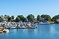 The marina in Pawtuxet Village, Rhode Island. Editorial credit: Wangkun Jia / Shutterstock.com.