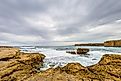 The rocky shores of the Bass Strait, Australia. 