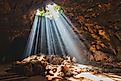 photographer in cave