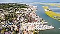 Aerial view of Chincoteague in Virginia.