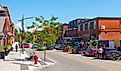 Historic commercial buildings on Rue Principale O Street in downtown Magog, Quebec QC, Canada. Editorial credit: Wangkun Jia / Shutterstock.com