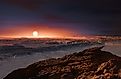 Surface of the exoplanet Proxima b depicted in an artist's impression. Image Credit ESO/M. Kornmesser via Wikimedia.