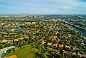 Aerial view of luxurious homes in Weston, Florida.