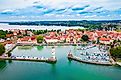 Aerial view of Lindau, Germany.