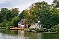 House along Deal Lake, in Asbury Park, New Jersey.