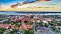 Aerial view of downtown St. Augustine in Florida.