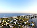 Aerial view of Grand Isle, Louisiana.