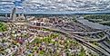 Aerial View of the City Albany, Capitol of the State of New York