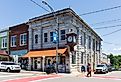 The Mount Airy Chamber of Commerce and Visitors' Center on Main Street, next to Barney's Cafe, North Carolina. Image credit Nolichuckyjake via Shutterstock