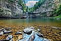 The cascades in Creek Falls State Park, Tennessee.