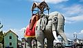 Margate, New Jersey, USA. Lucy the Elephant. Lucy was a hotel at turn of the last century. Example of Duck architecture.