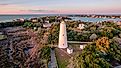 Aerial view of Ocracoke, North Carolina.