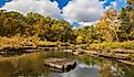 Fall color of the Osage Hills State Park at Oklahoma. 