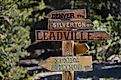 Sign showing direction to Leadville, Colorado